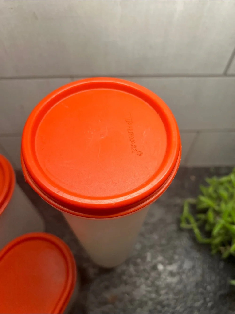 Set of 3 TUPPERWARE RED Modular Mates Airtight Stacking Food Storage Containers